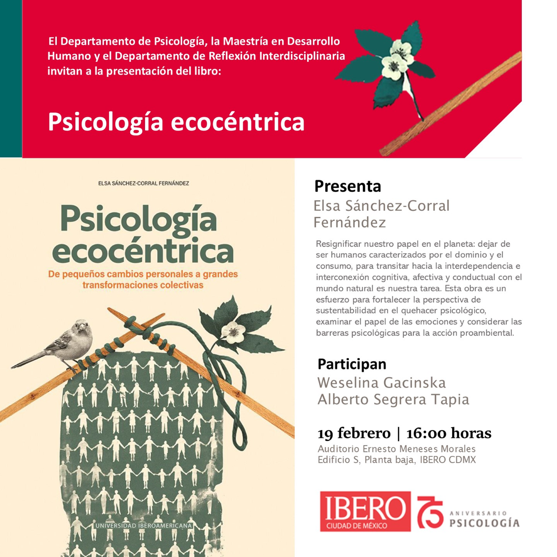 Presentación de libro Psicología Ecocéntrica
